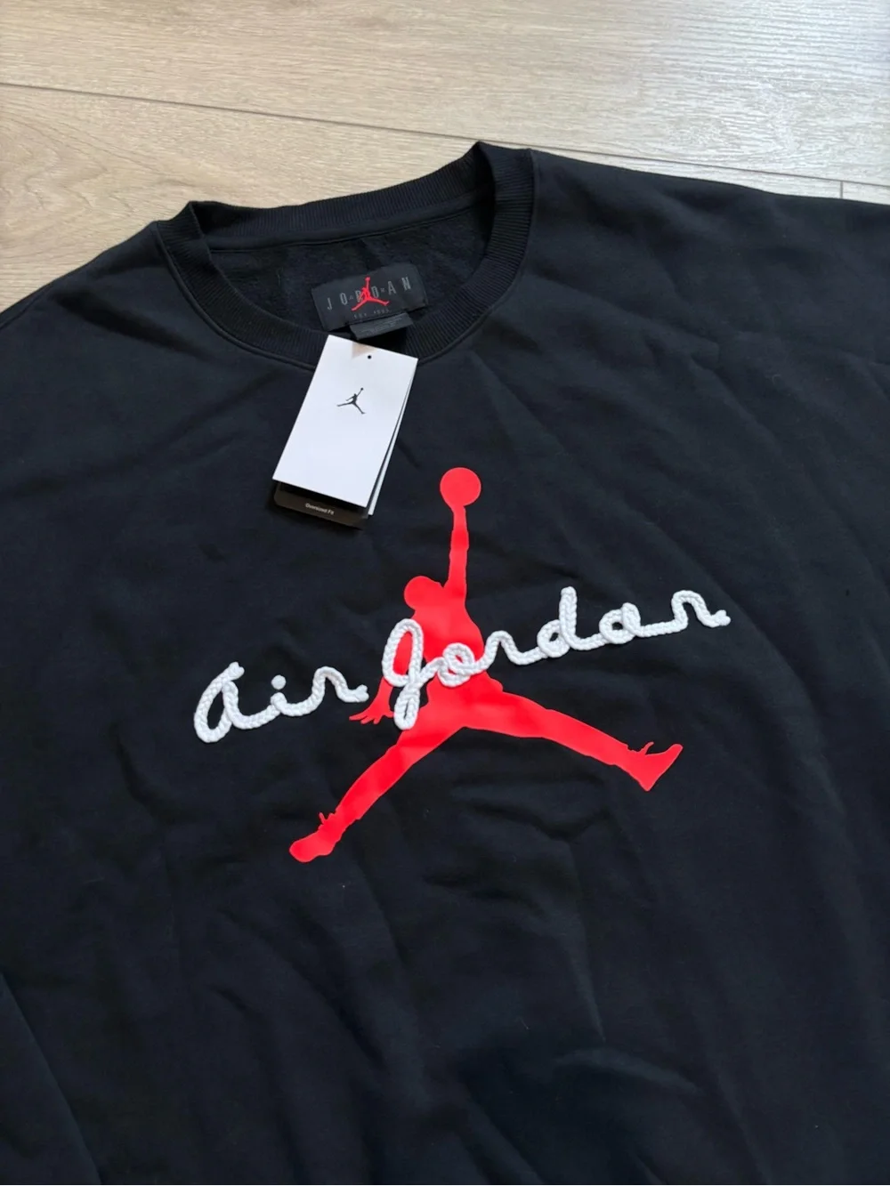 Jordan Men's Black Jumpman Logo Crewneck Size Large